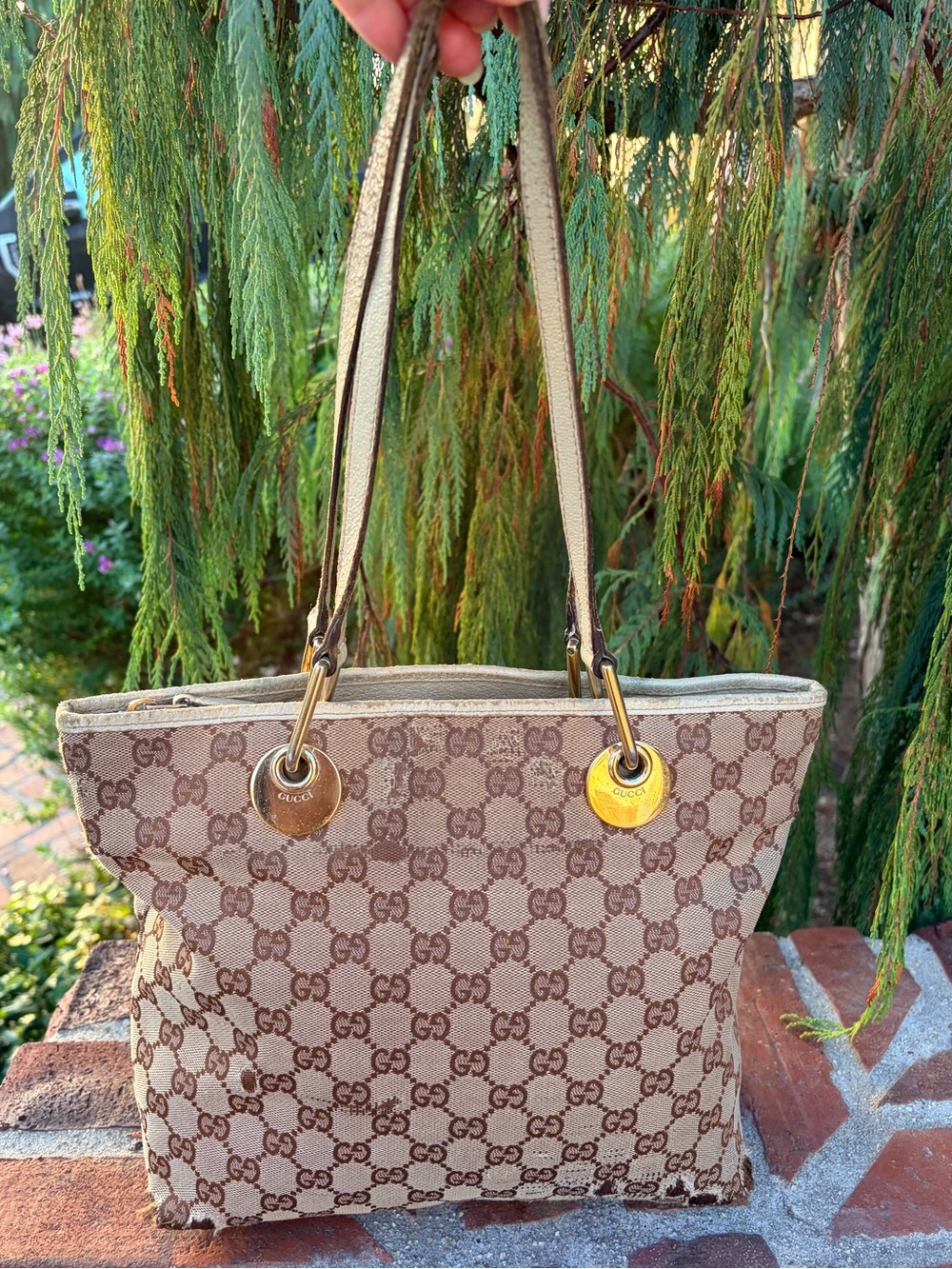 Gucci Monogram GG HandBag Authentic Serial # Inside Damaged